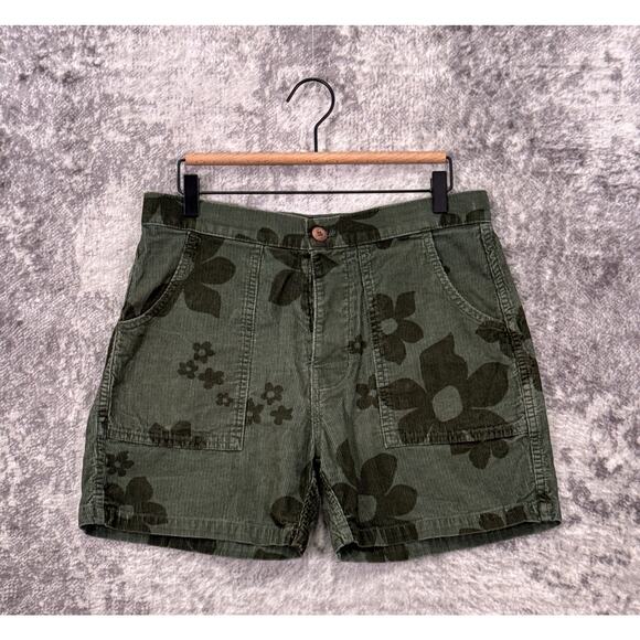 Birdwell Shorts 30 Mens Middy Floral Green Corduroy 5" - Picture 1 of 8